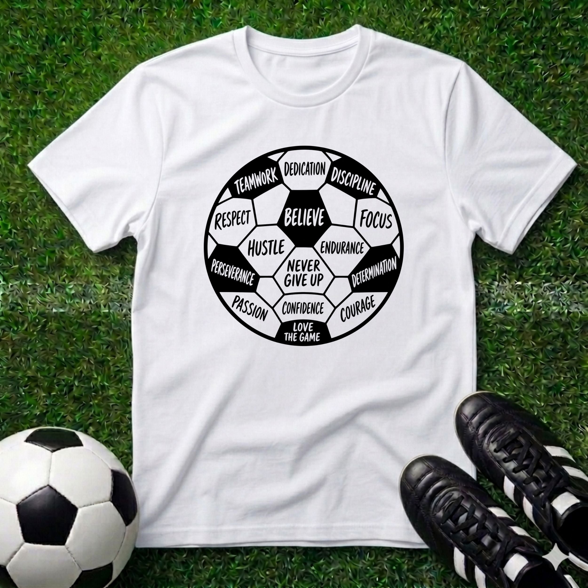 Soccer Positivity Words T-Shirt