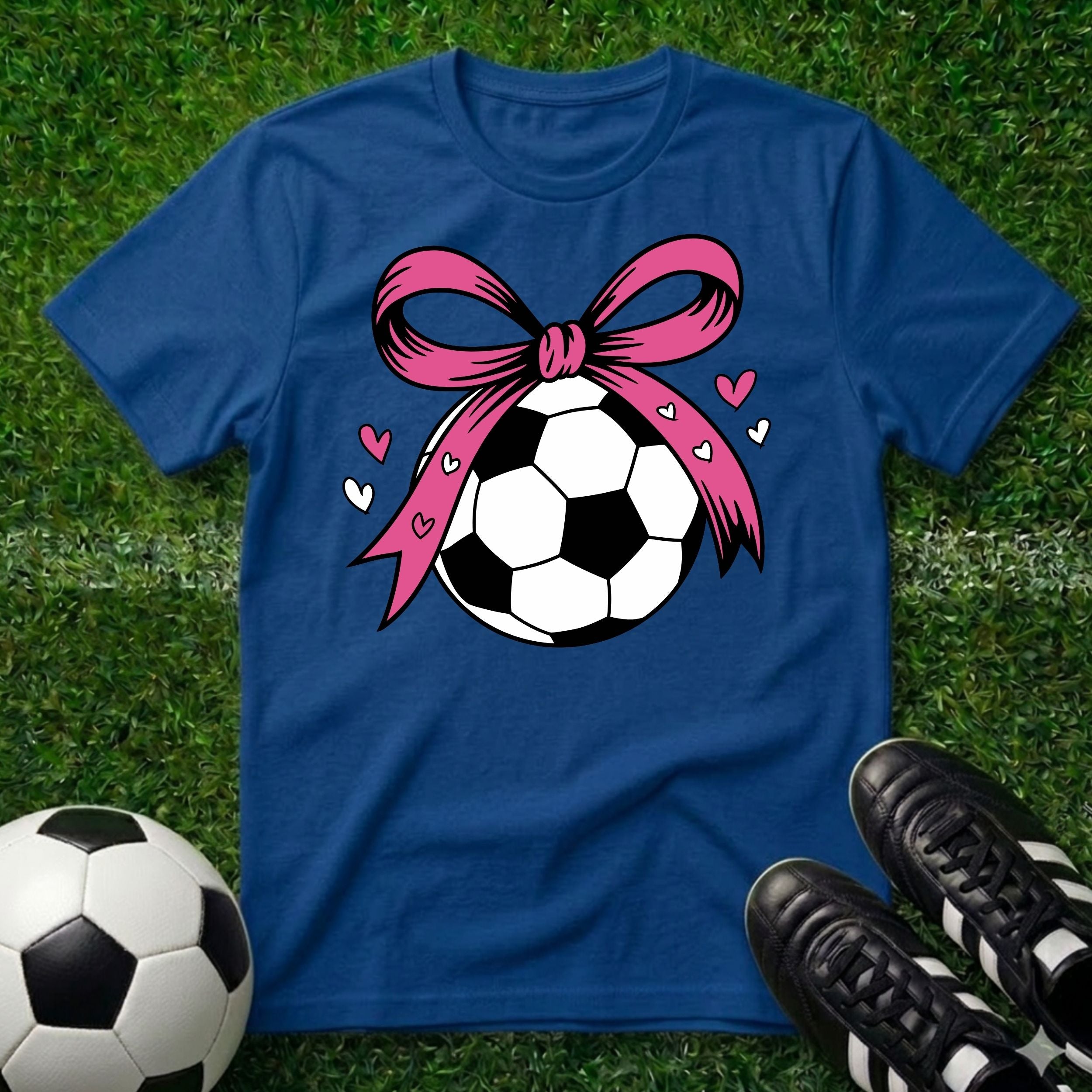 Soccer ball with Pink Bow T-Shirt