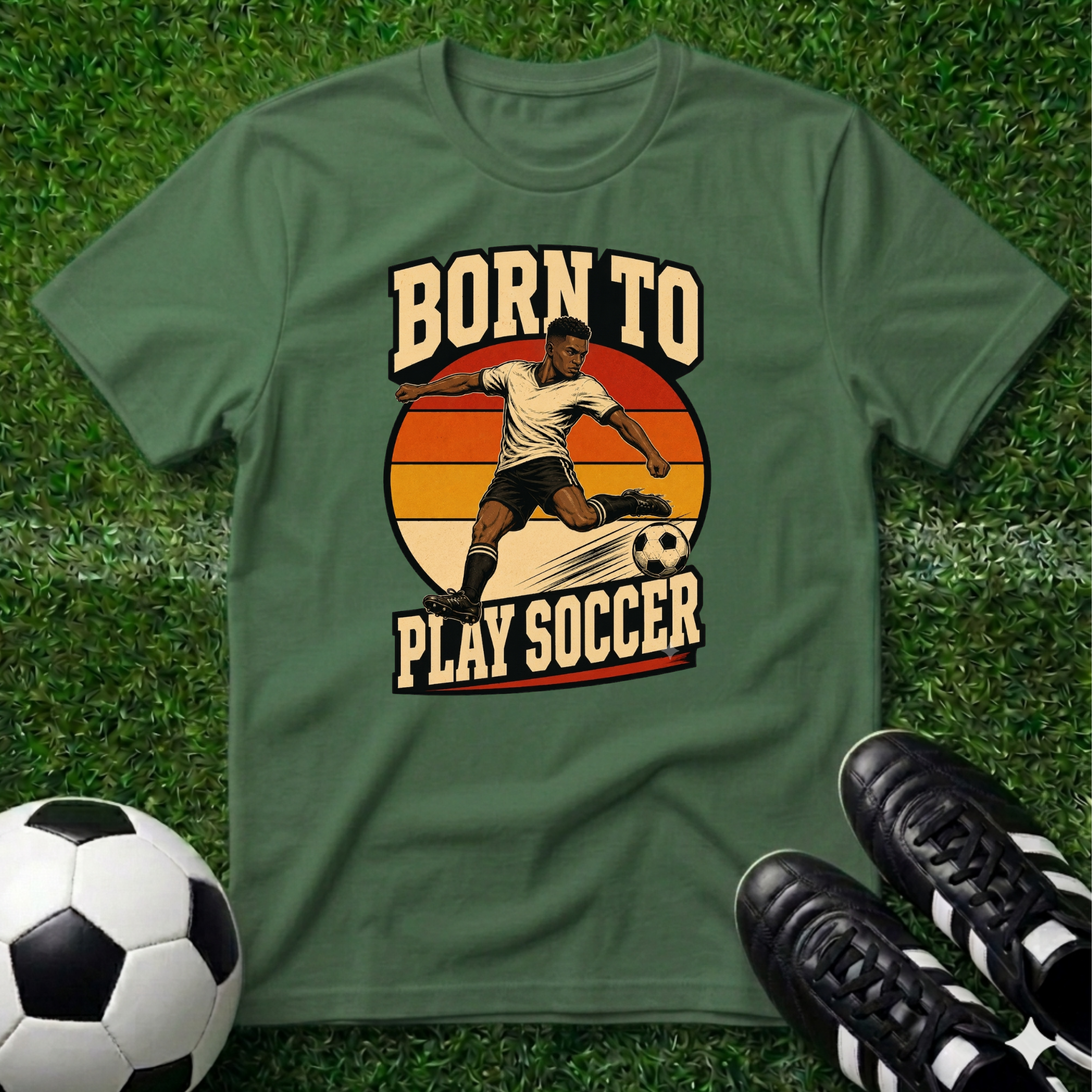 Born to Play Soccer African American T-Shirt