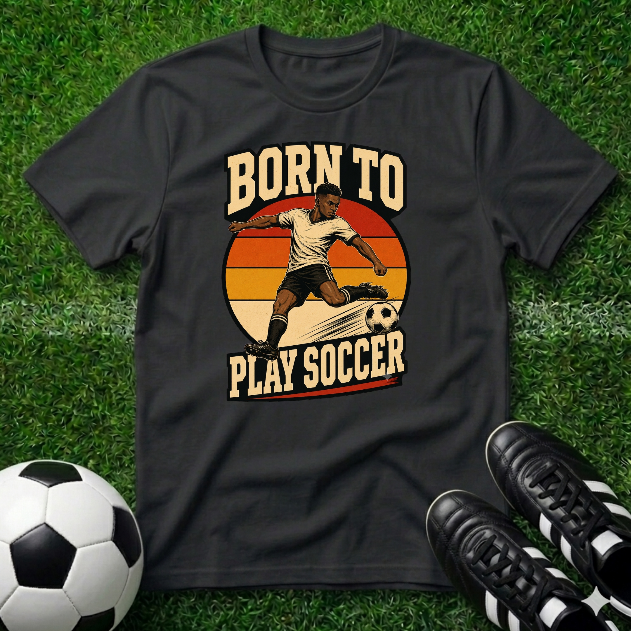 Born to Play Soccer African American T-Shirt