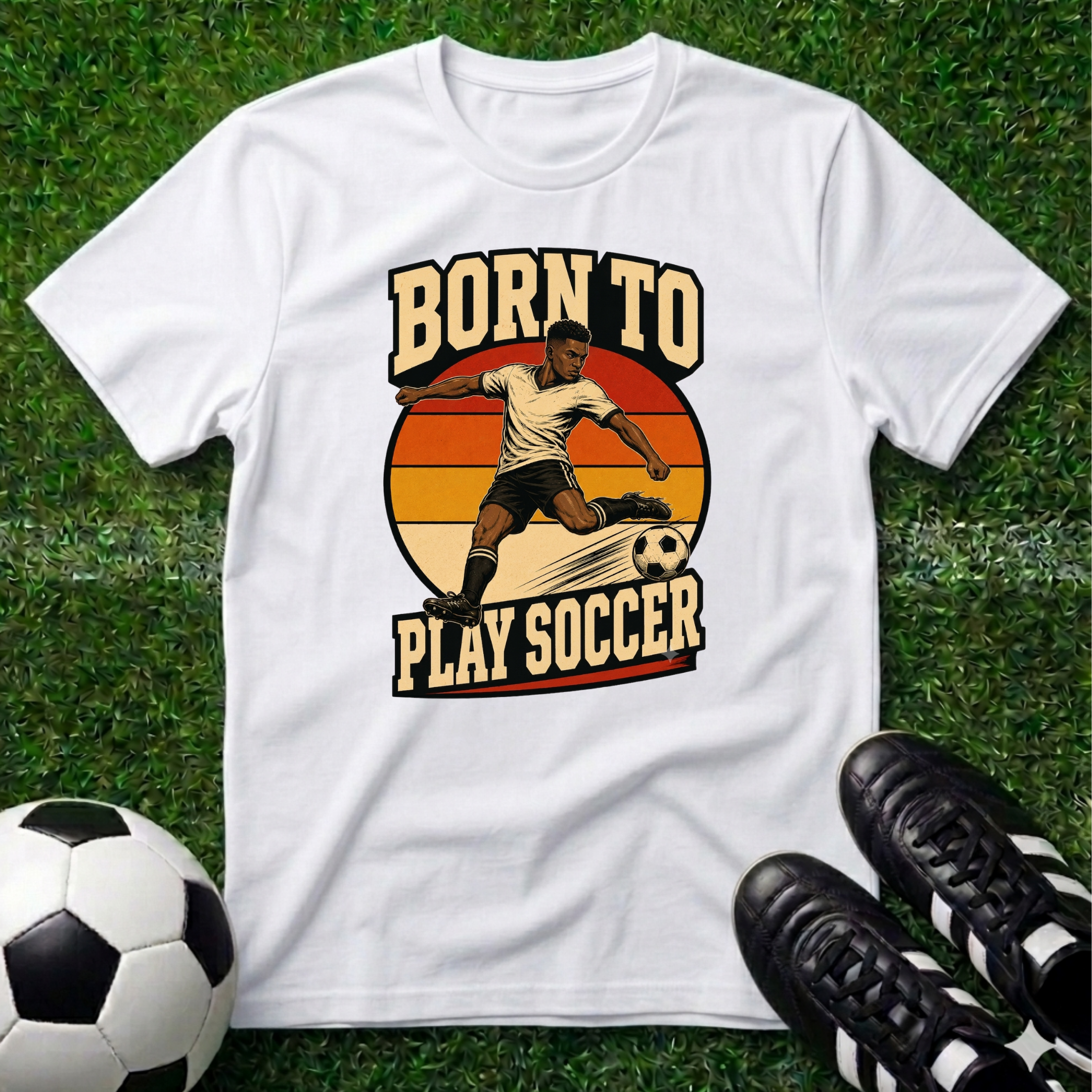 Born to Play Soccer African American T-Shirt