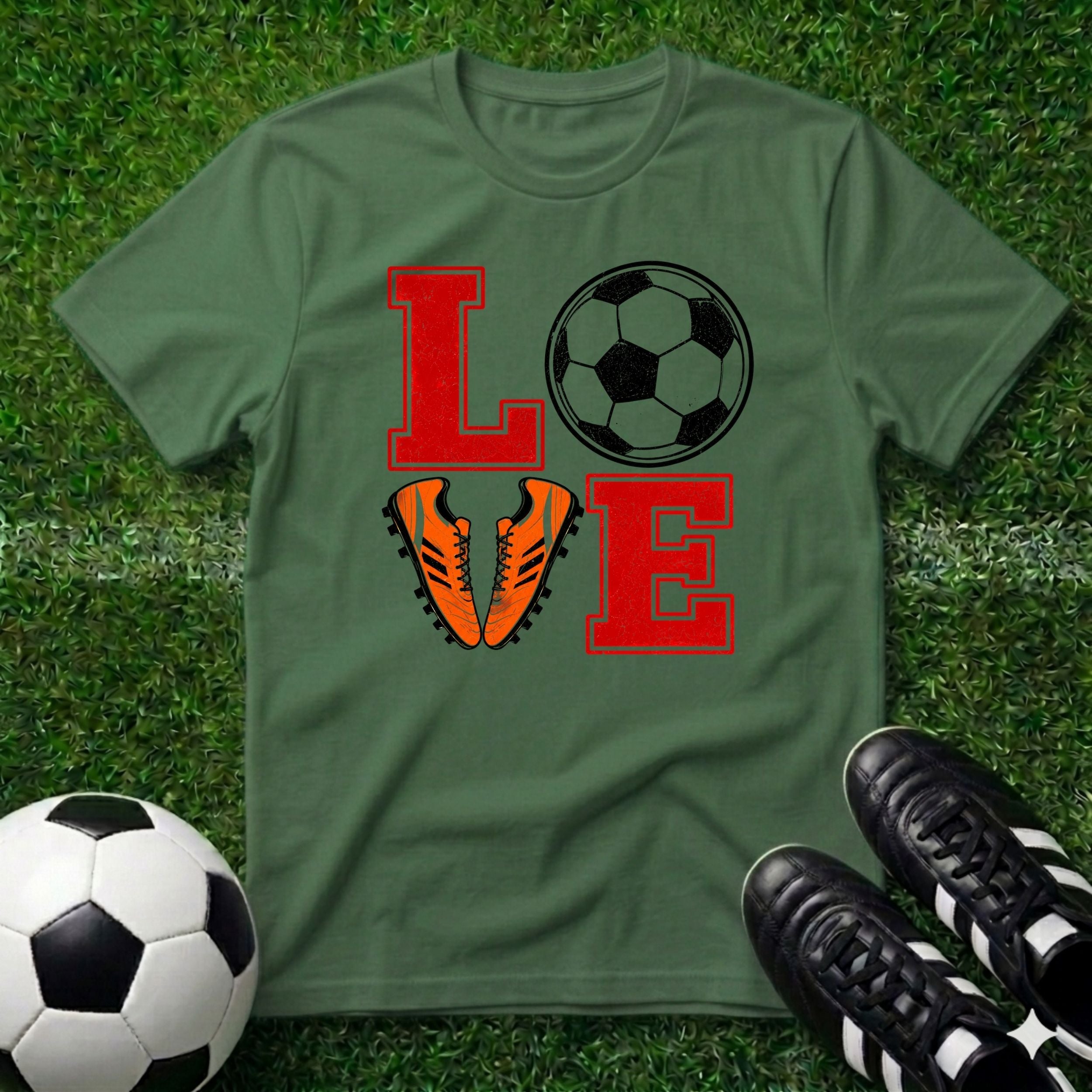 Love Soccer Cleats Square T-Shirt